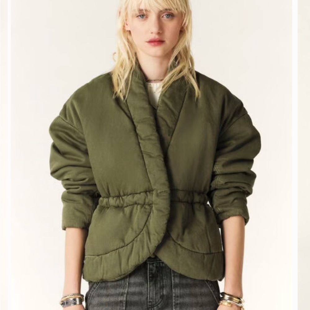 New Ba&sh, Olive green, Kimono style waist coat.